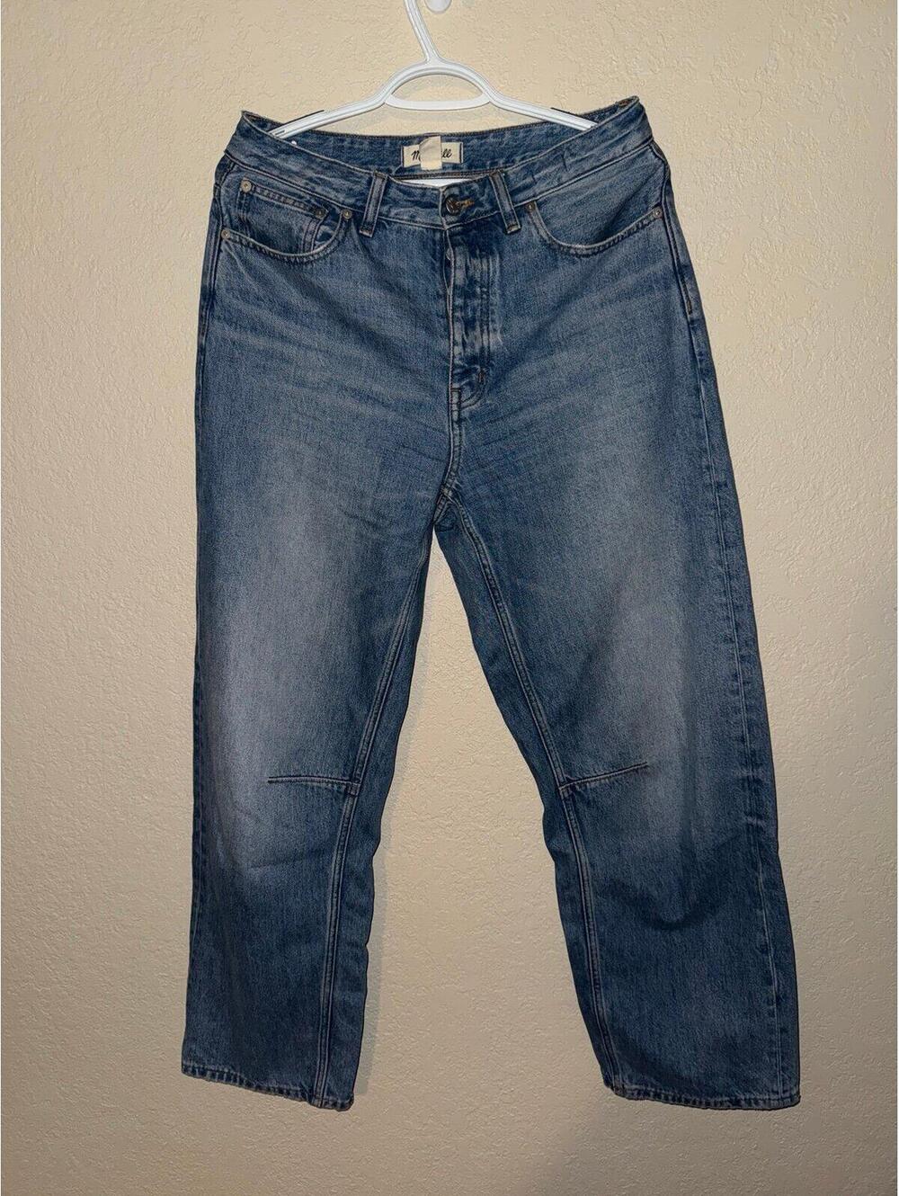 Madewell Curvy Darted‎ Barrel Leg Jeans 27 Tall High Rise Light Wash Denim NWOT